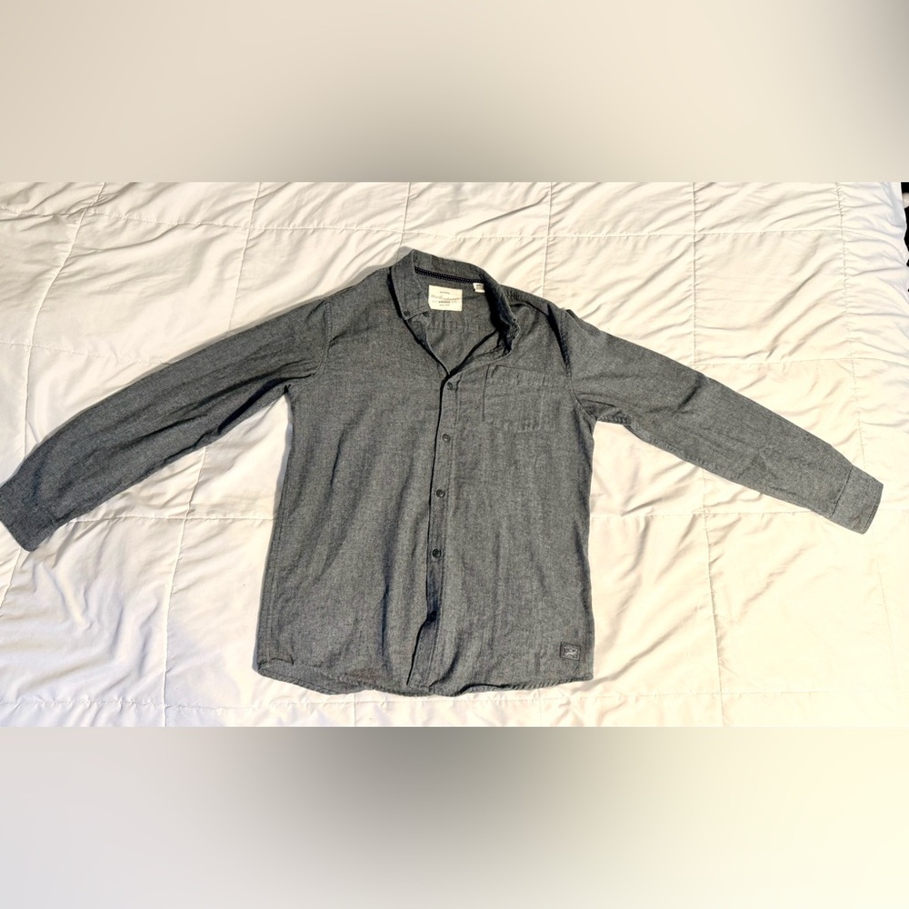 Weatherproof Vintage Gray Green Button-Up Shirt Size M